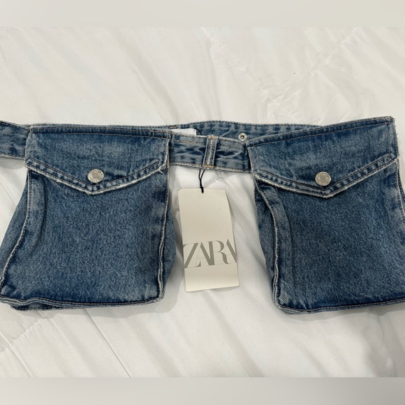 Zara pocket detail denim belt size medium - Picture 1 of 1